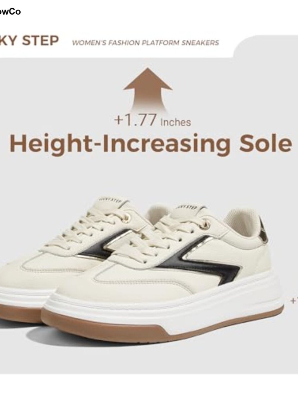 Women Platform Sneakers Retro Chunky Lace-Up Walking Shoes - Picture 2 of 6
